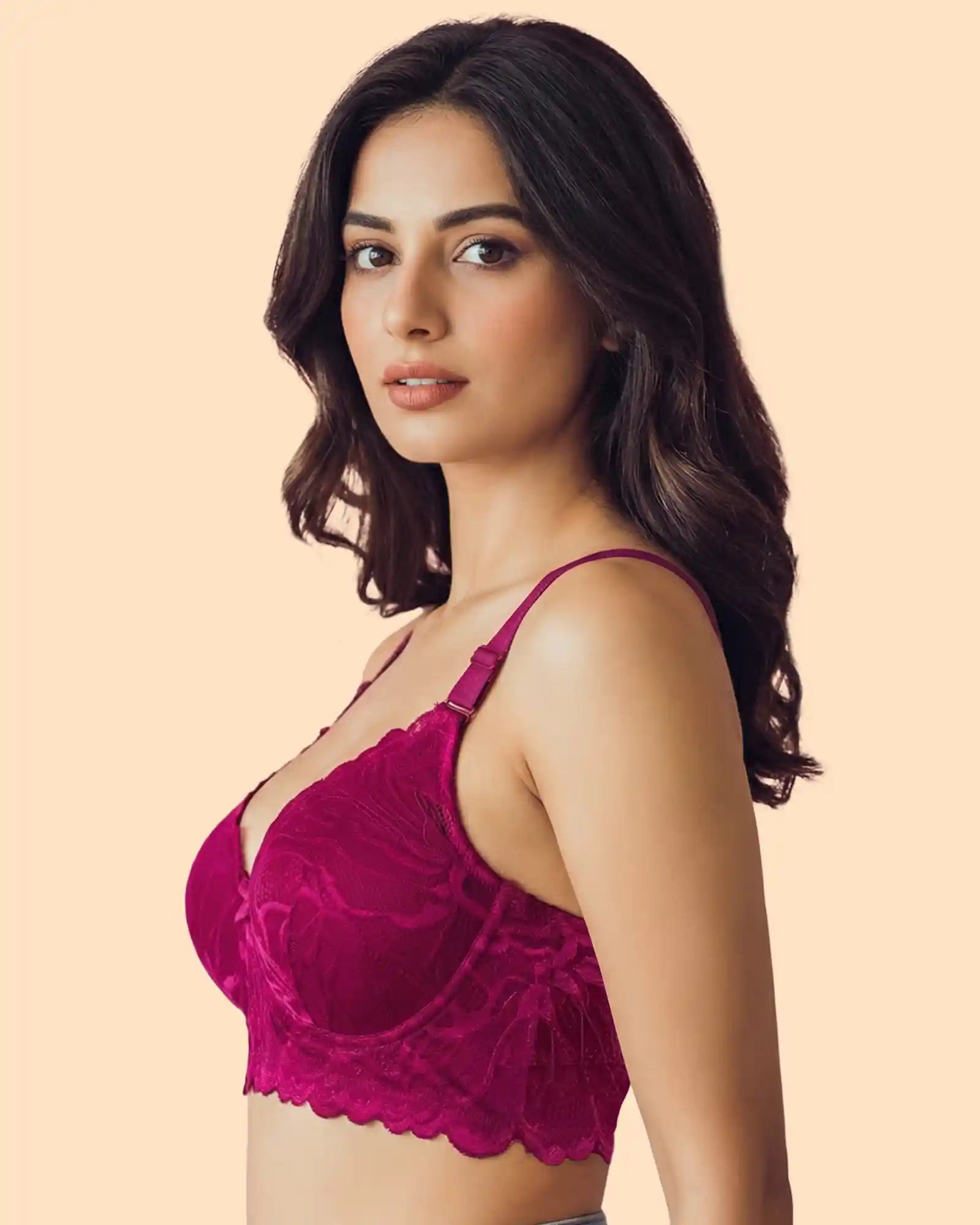 Intimist Cotton Padded Bonded Lace Bra (5801)
