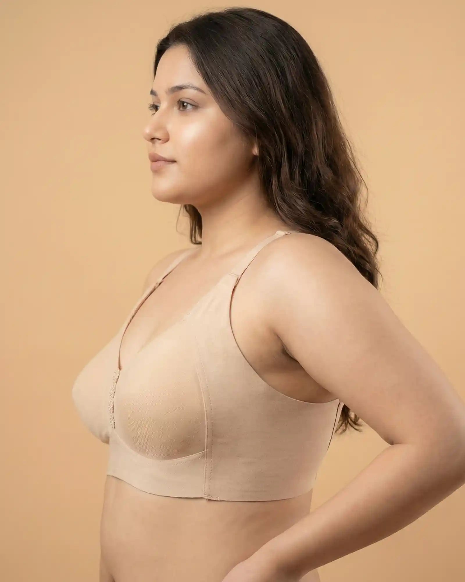 Intimist Cotton Non-Padded Plus-Size Minimiser M-Frame Bonded Bra (9303)(Skin)