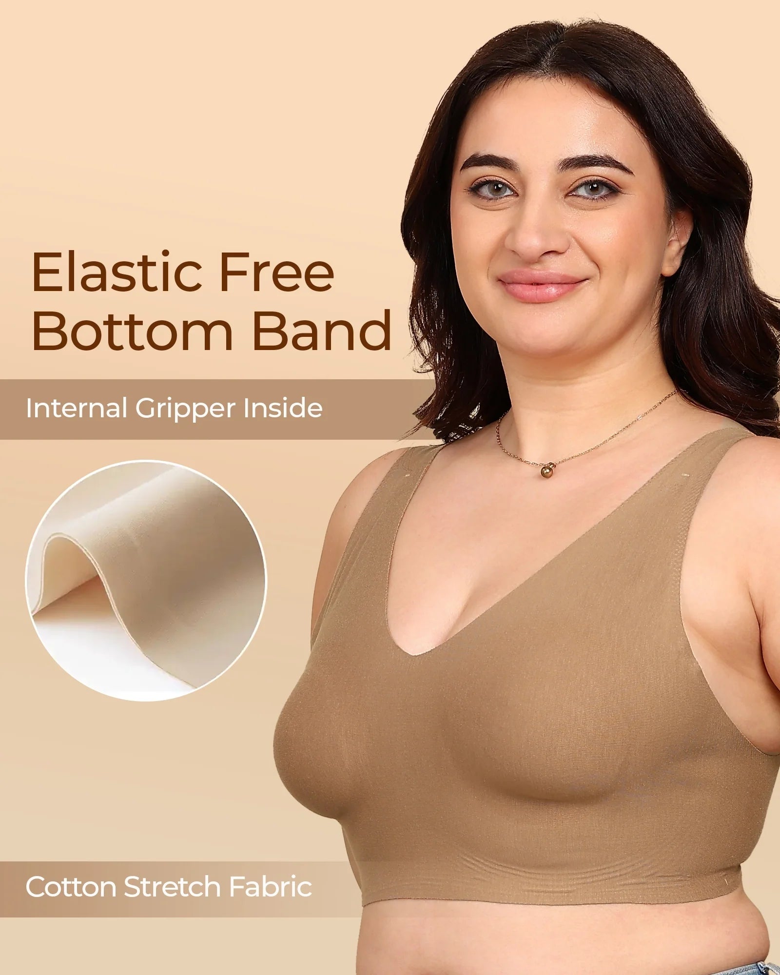 Intimist Bonded Breathable Cotton Plus-Size Full-Coverage Bra with Hidden Concealer (915)