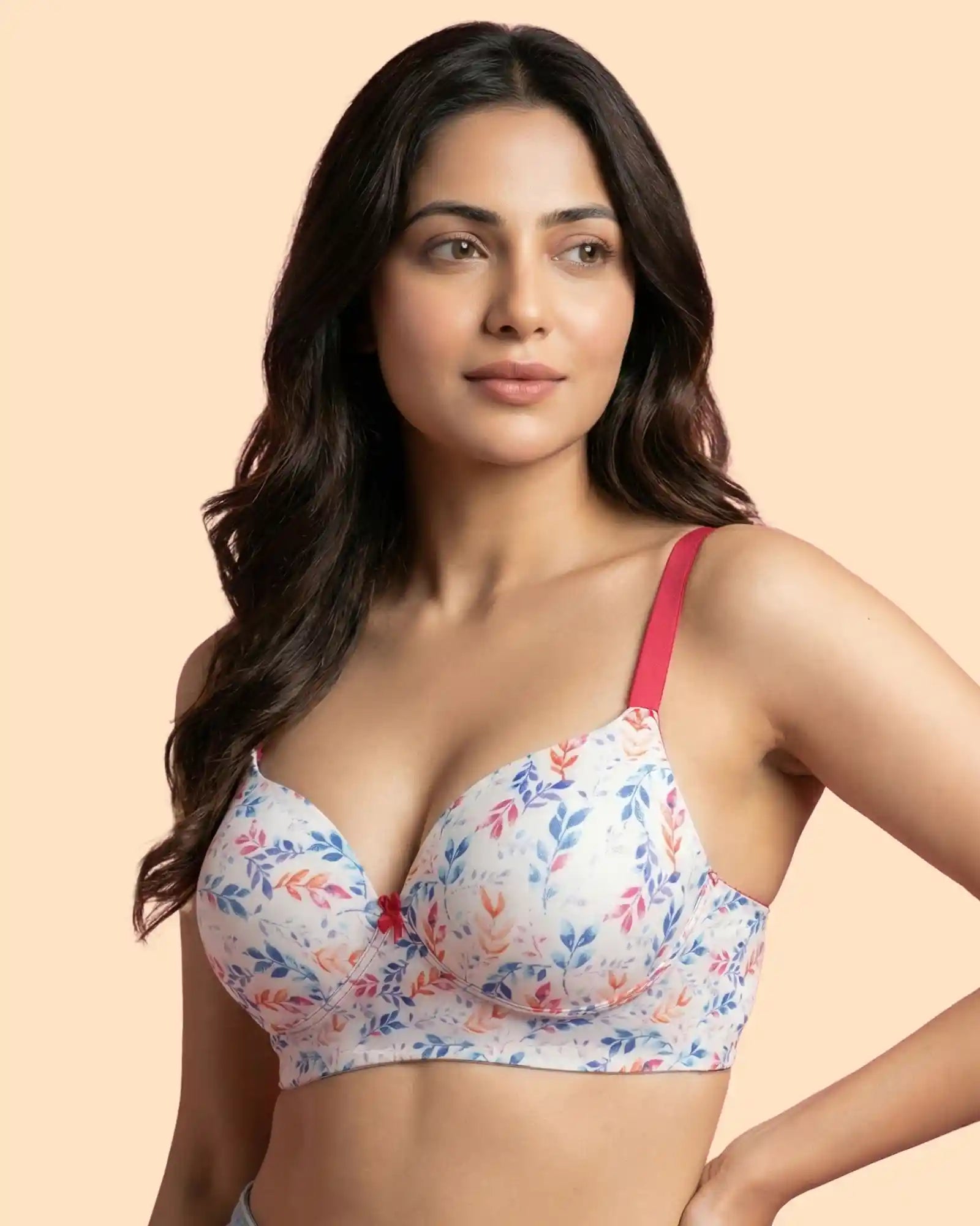 Intimist Printed Polyamide Bonded Maximiser Bra (Level-2 Padding) with 3/4th Coverage (51751)
