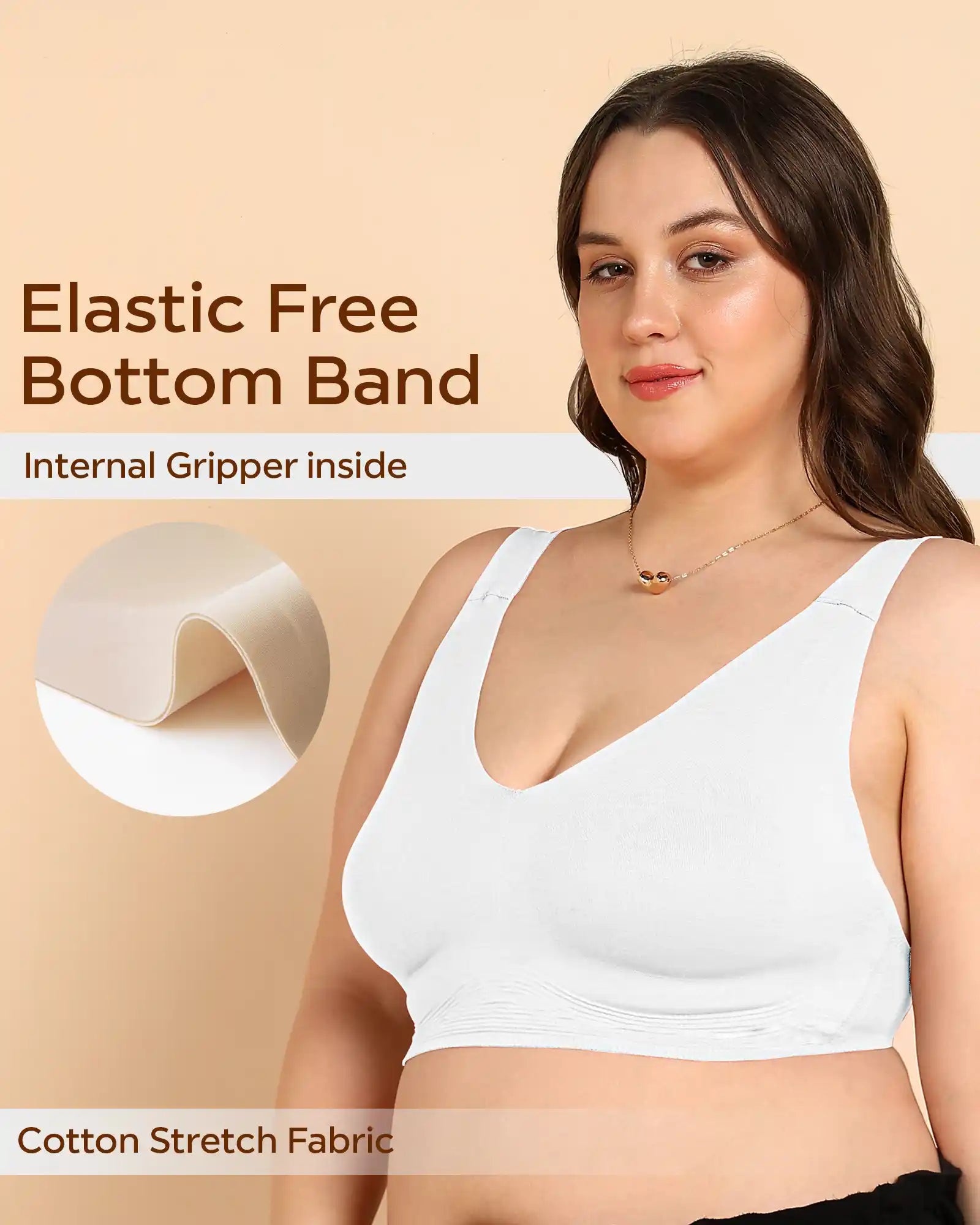 Intimist Bonded Breathable Cotton Plus-Size Padded Full-Coverage Bra (918-White)