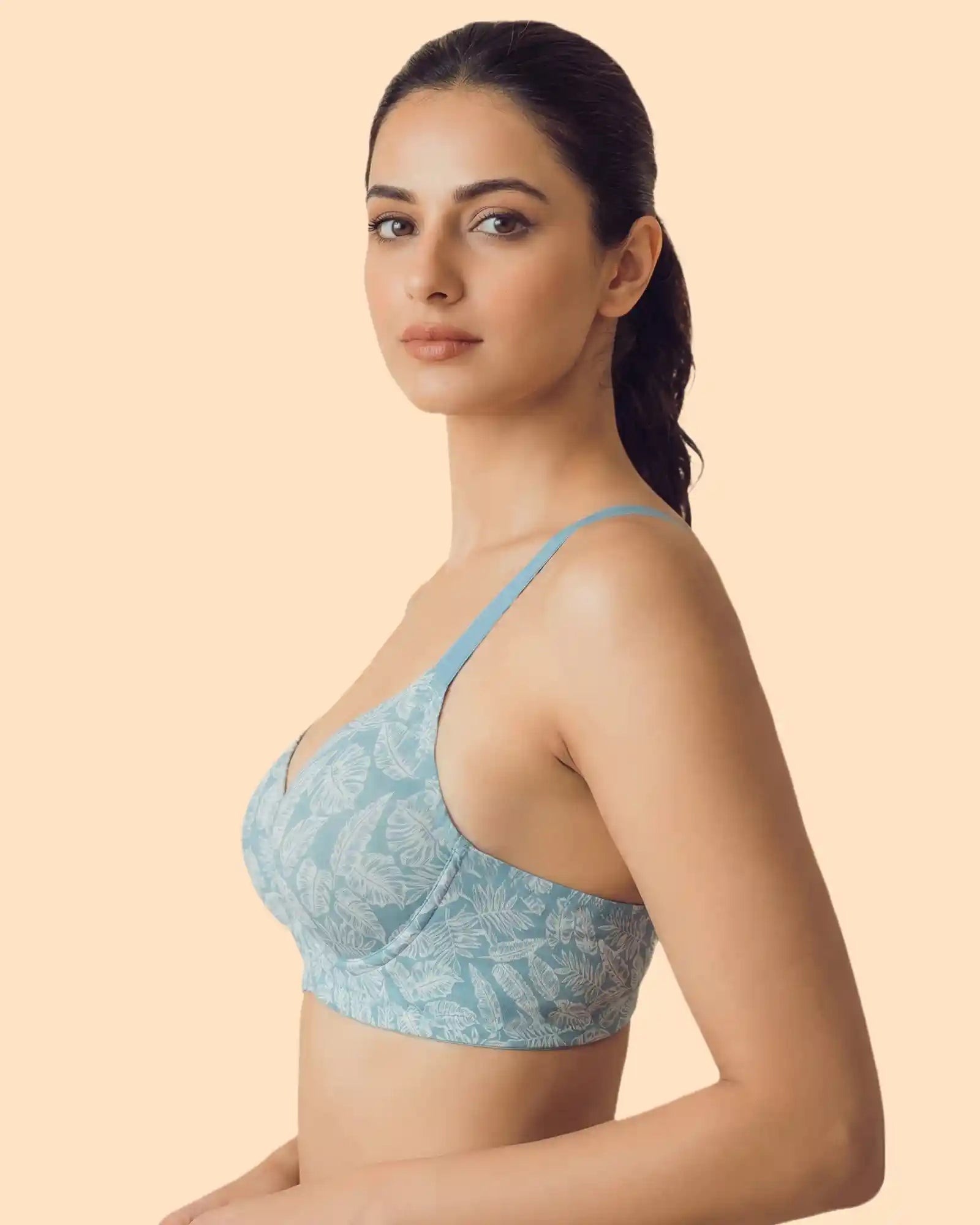 Intimist Printed Polyamide Bonded Maximiser Bra (Level-2 Padding) with 3/4th Coverage (51756)