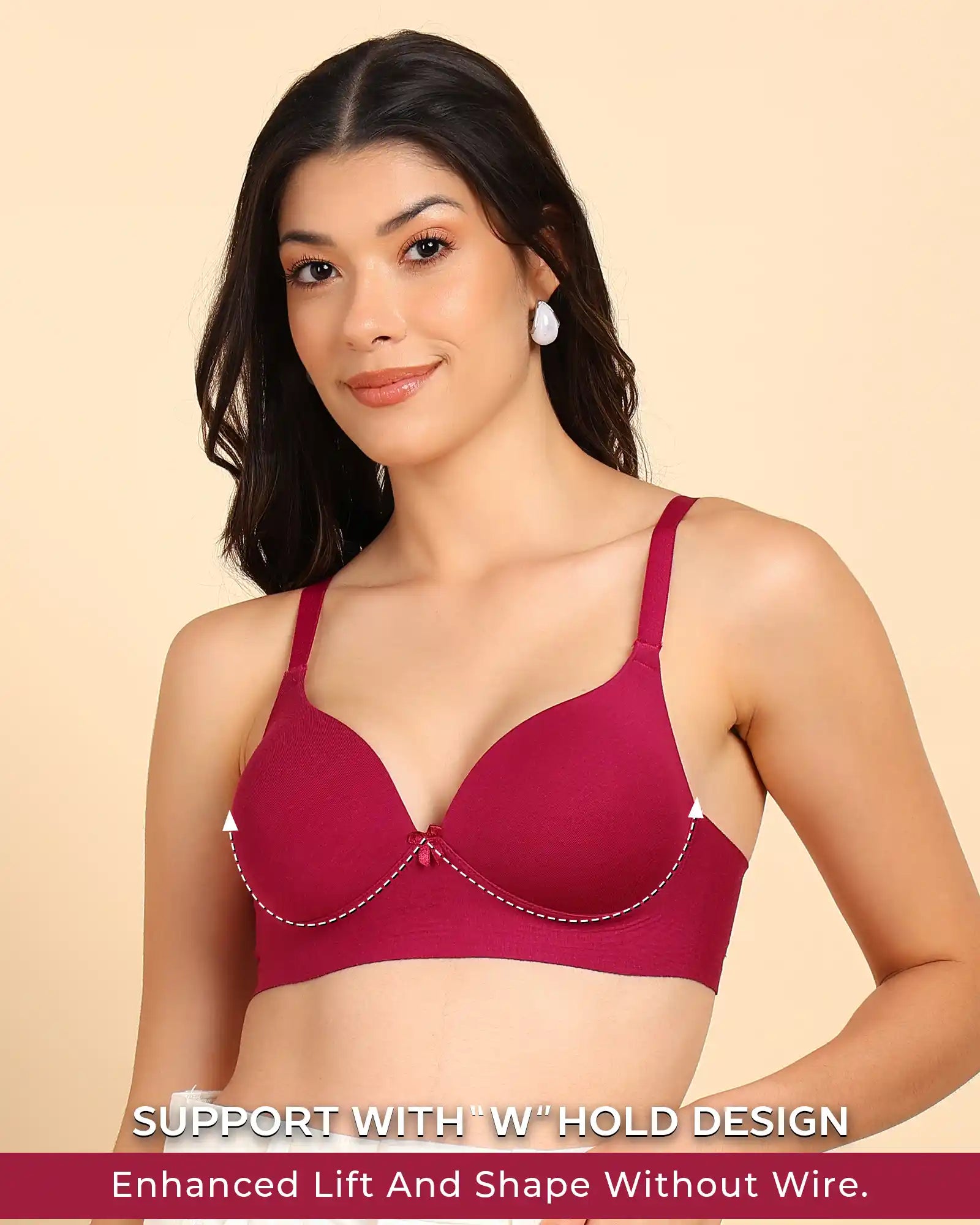 Intimist Bonded Breathable Cotton Push-Up 3/4-Coverage Maximiser Bra (Level 2 Padding) (97015)