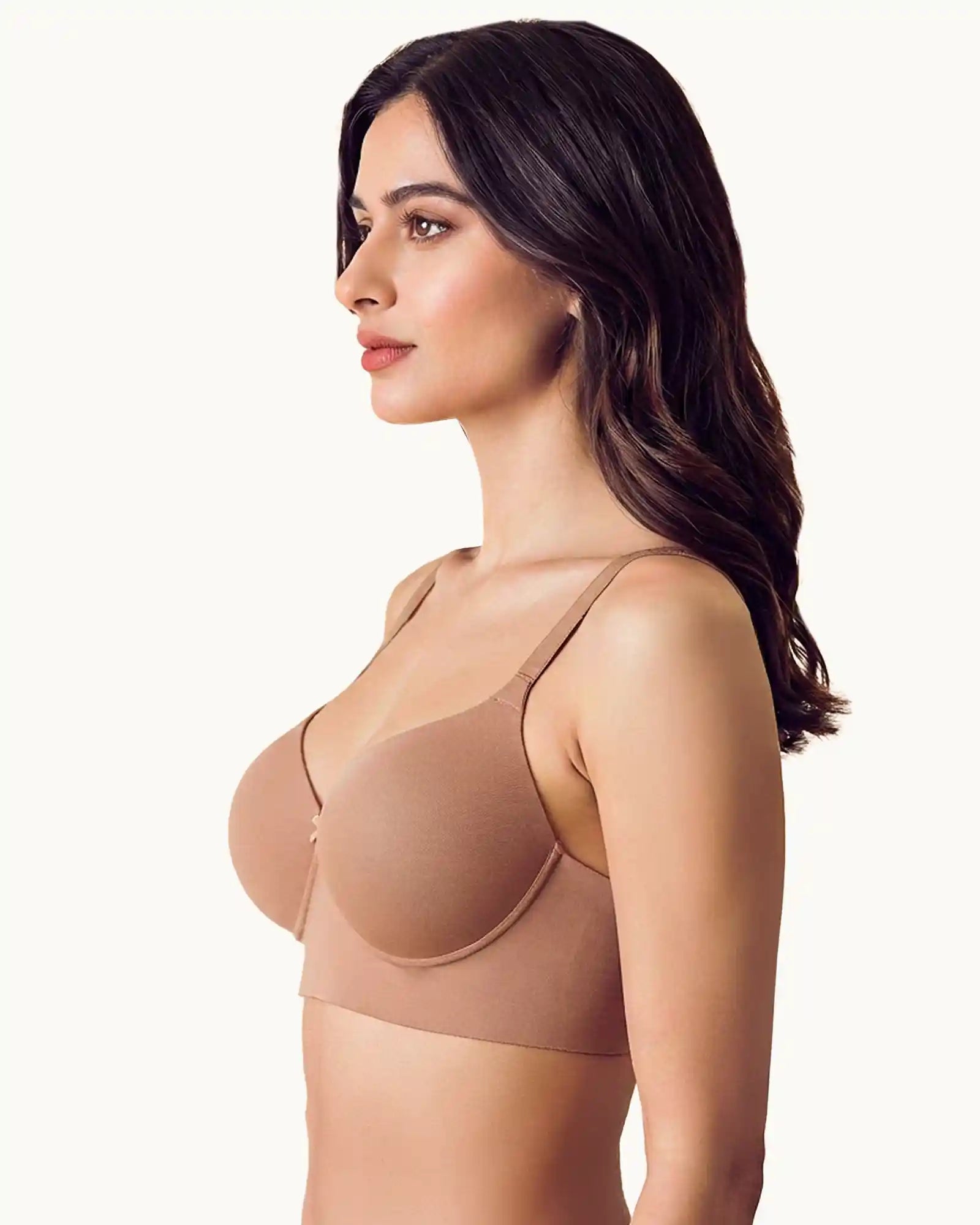 Intimist Cotton Non-wired Push-Up Bonded Bra (Level-3 Padding) with 3/4th Coverage (93510) (Fawn)