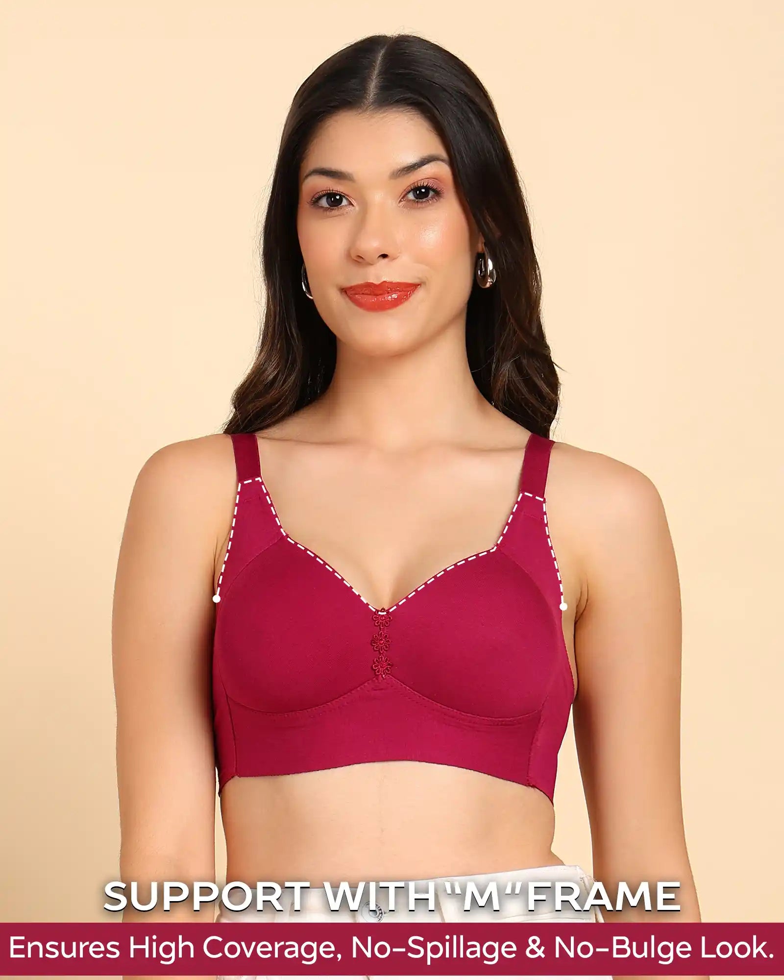 Intimist Bonded Breathable Cotton Plus-Size Padded M-Frame Minimiser (9203)