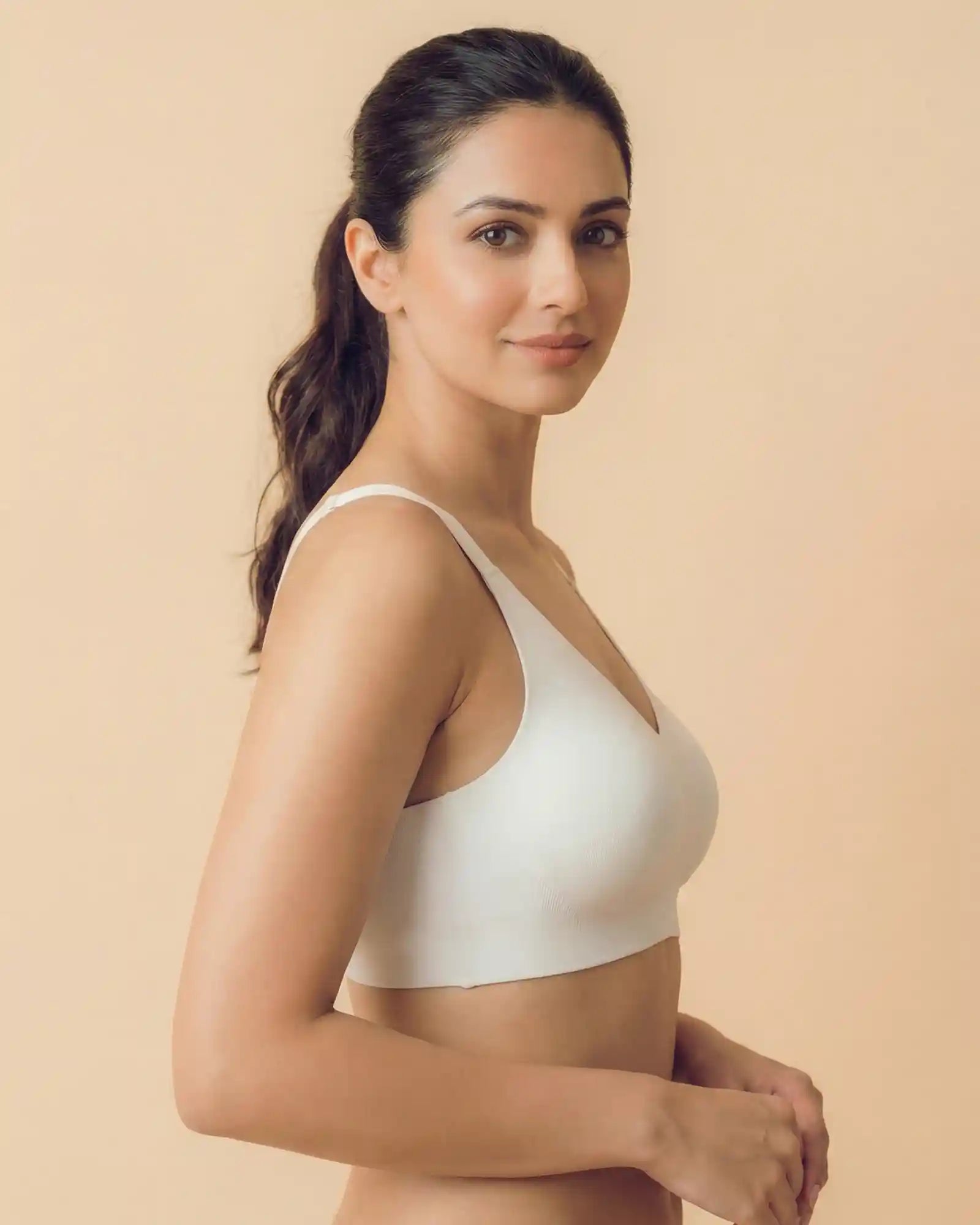 Intimist Cotton Non-Padded Full Coverage Bonded Bra (935-White)