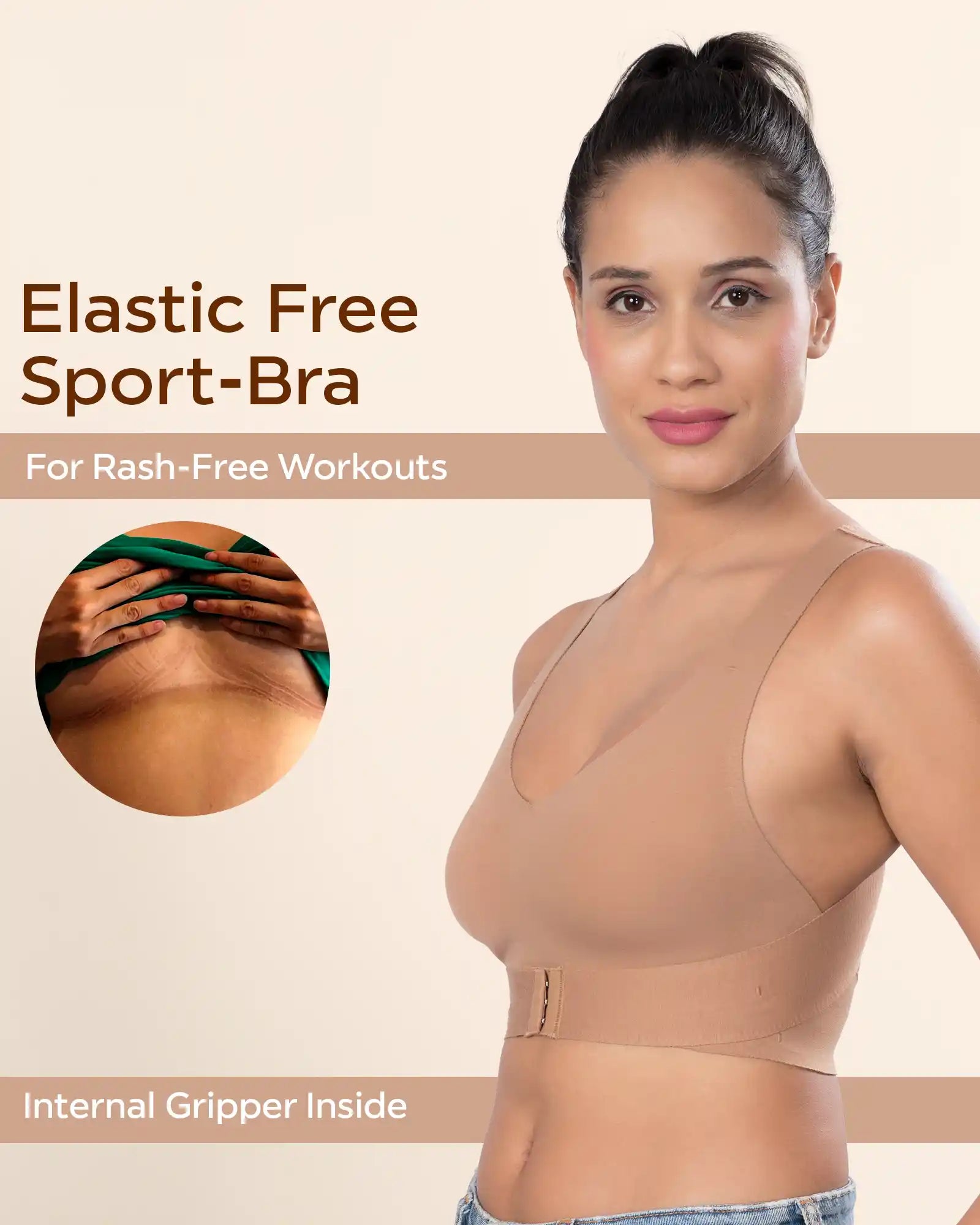 Intimist Bonded Breathable Cotton Non-Padded Gym Bra with Posture Support (995)