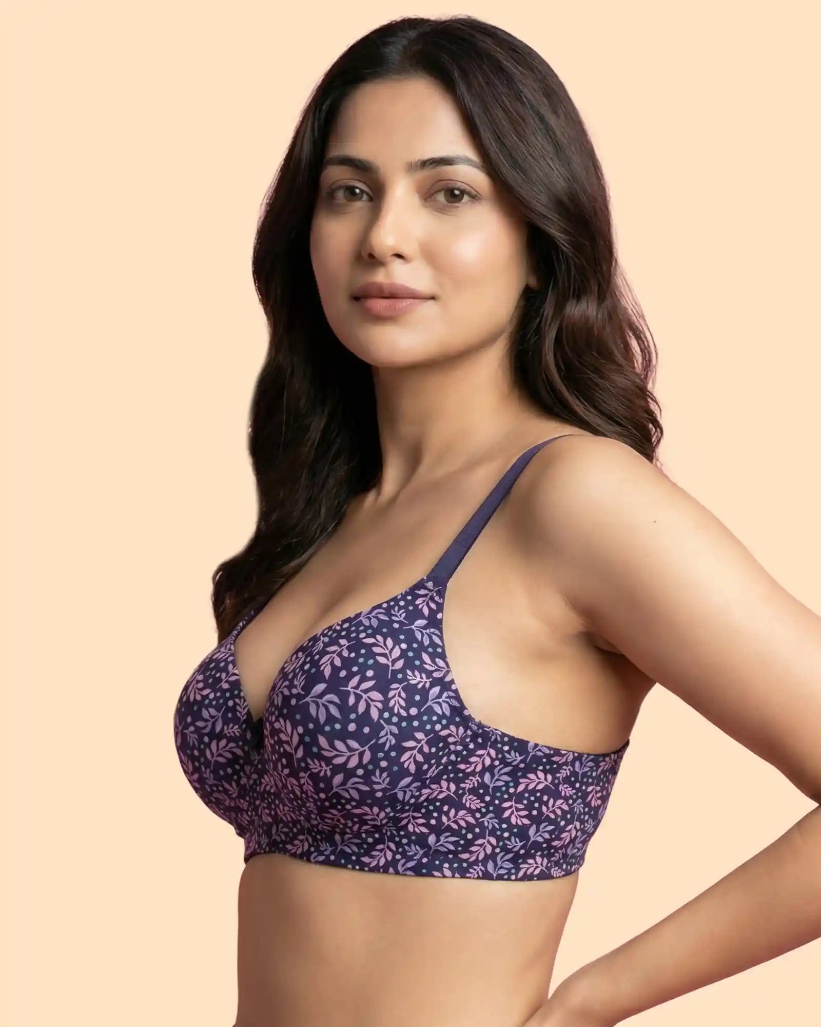 Intimist Printed Polyamide Bonded Maximiser Bra (Level-2 Padding) with 3/4th Coverage (51754)