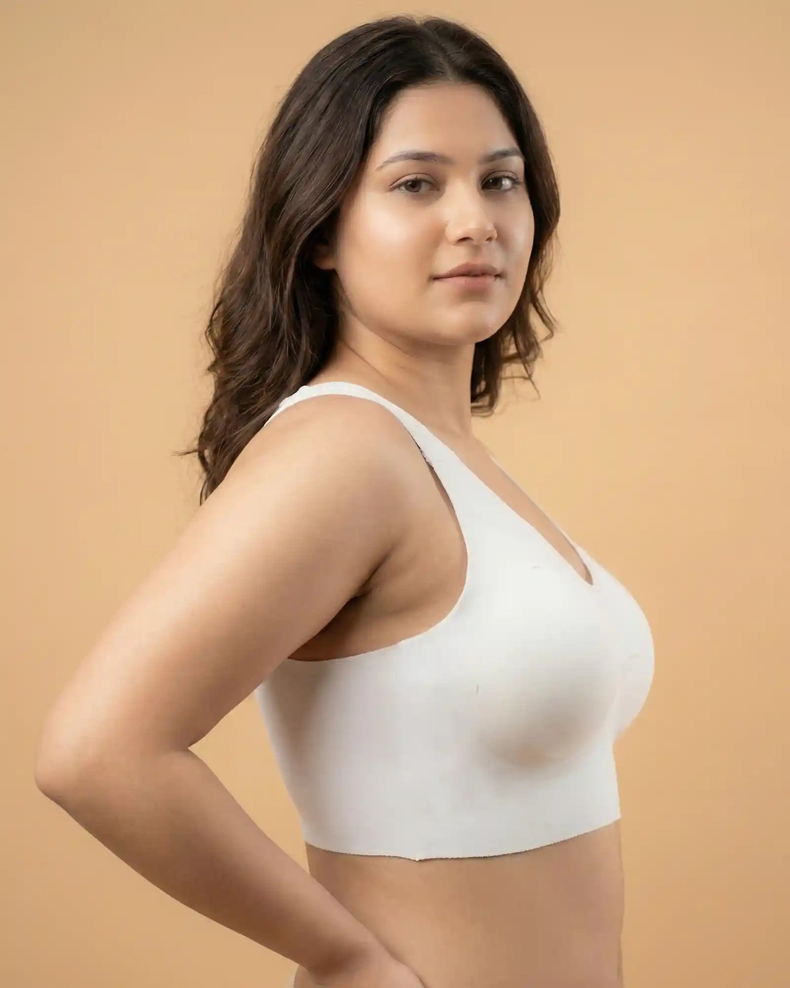 Intimist Cotton Padded Full Coverage Plus-Size Bonded Bra (918-White)