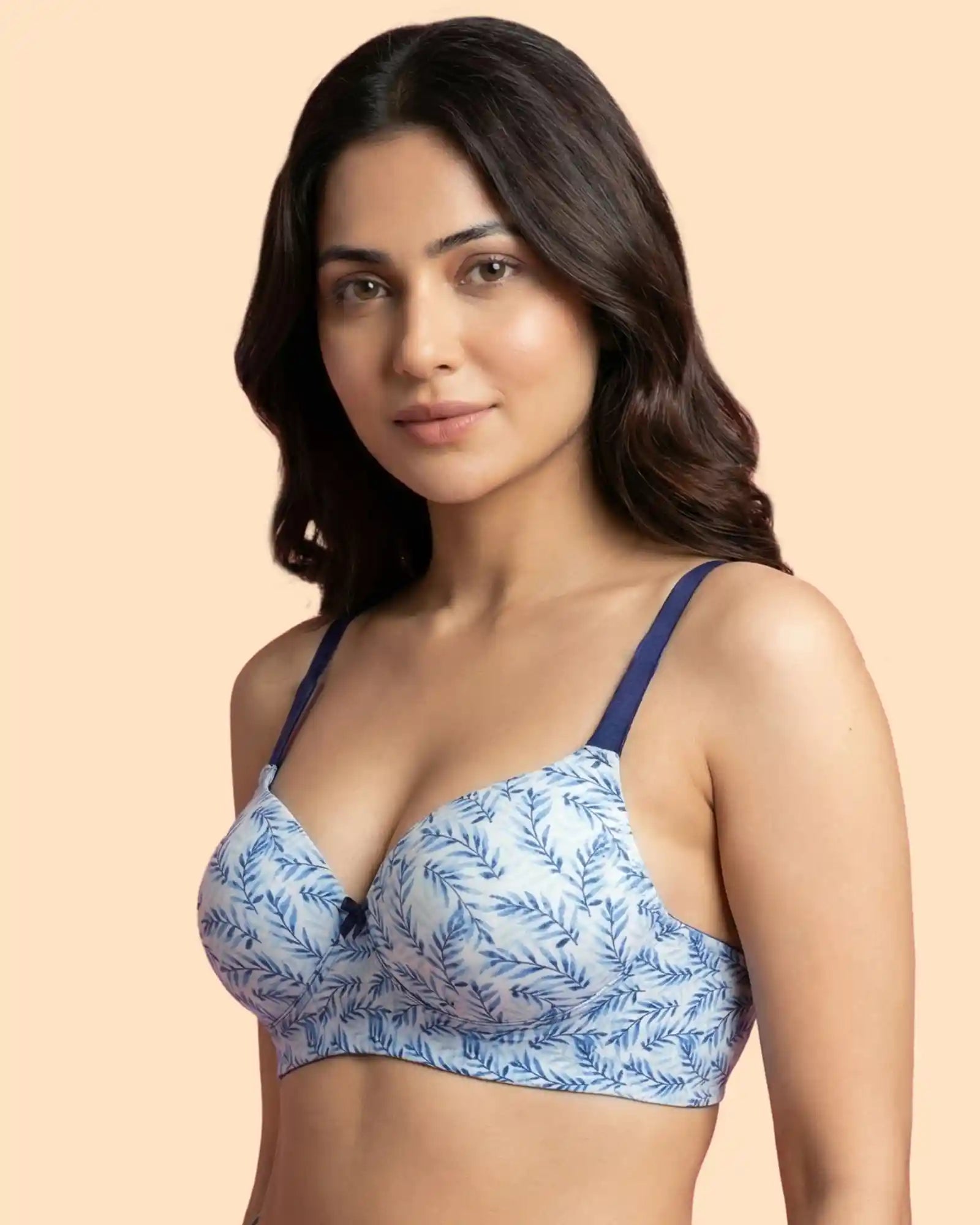 Intimist Printed Polyamide Bonded Maximiser Bra (Level-2 Padding) with 3/4th Coverage (51753)