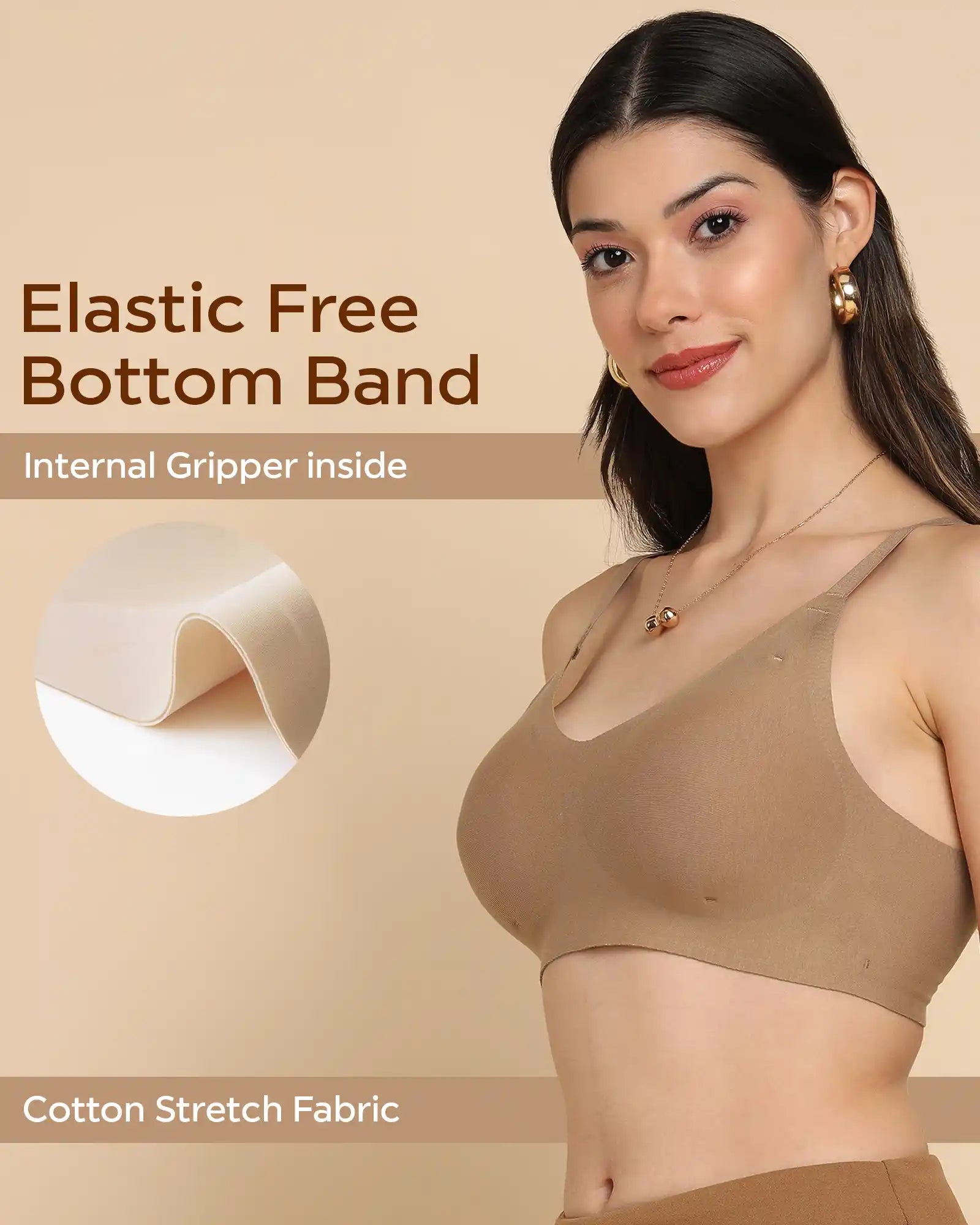 Intimist Bonded Breathable Cotton Padded Full-Coverage Bra (938-Fawn)