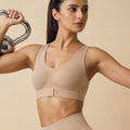 Intimist Bonded Gym Bra with Crisscross Back | Padded | Breathable Cotton (997)(Skin)