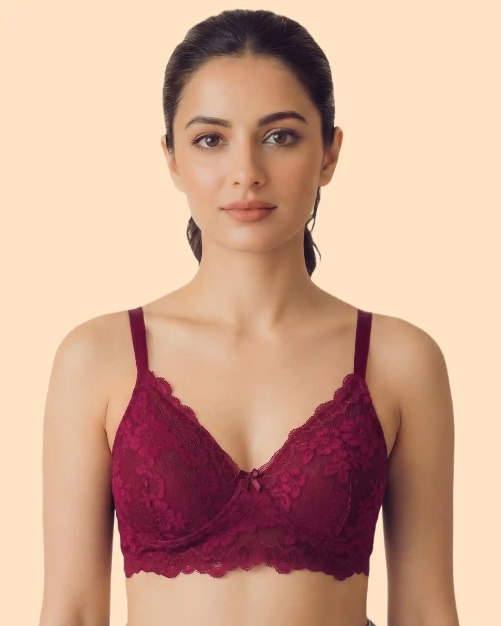 Intimist Cotton Padded Bonded Lace Bra (5805)
