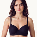 Intimist Cotton Non-wired Push-Up Bonded Bra (Level-3 Padding) with 3/4th Coverage (93510) (Black))