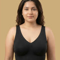 Intimist Cotton Padded Full Coverage Plus-Size Bonded Bra (918-Black)