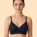 Intimist Ribbed Polyamide Padded Bonded Bra (998)(Black)