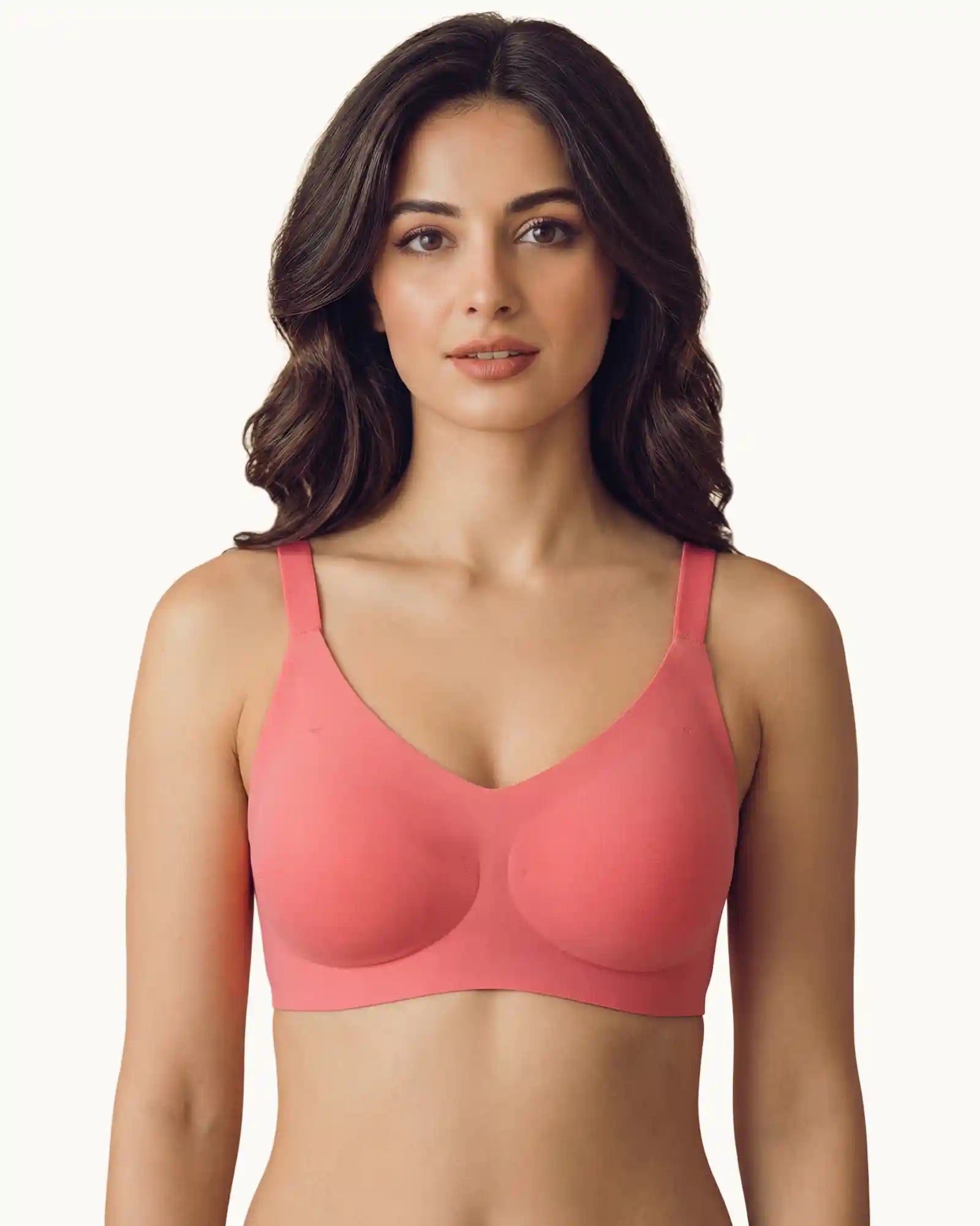 Intimist Cotton Padded Full Coverage Bonded Bra (938-Coral)