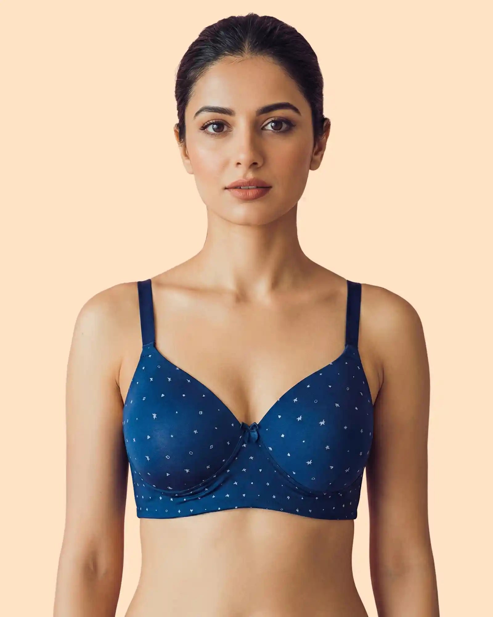 Intimist Printed Polyamide Bonded Maximiser Bra (Level-2 Padding) with 3/4th Coverage (51755)