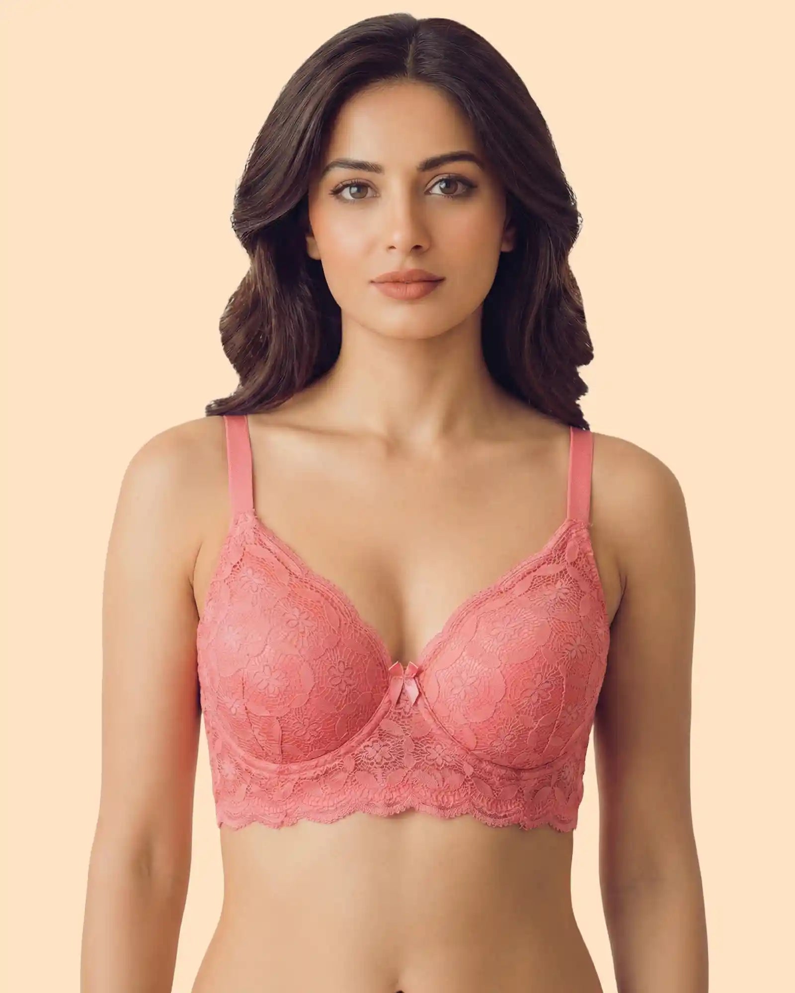 Intimist Cotton Padded Bonded Lace Bra (5804)