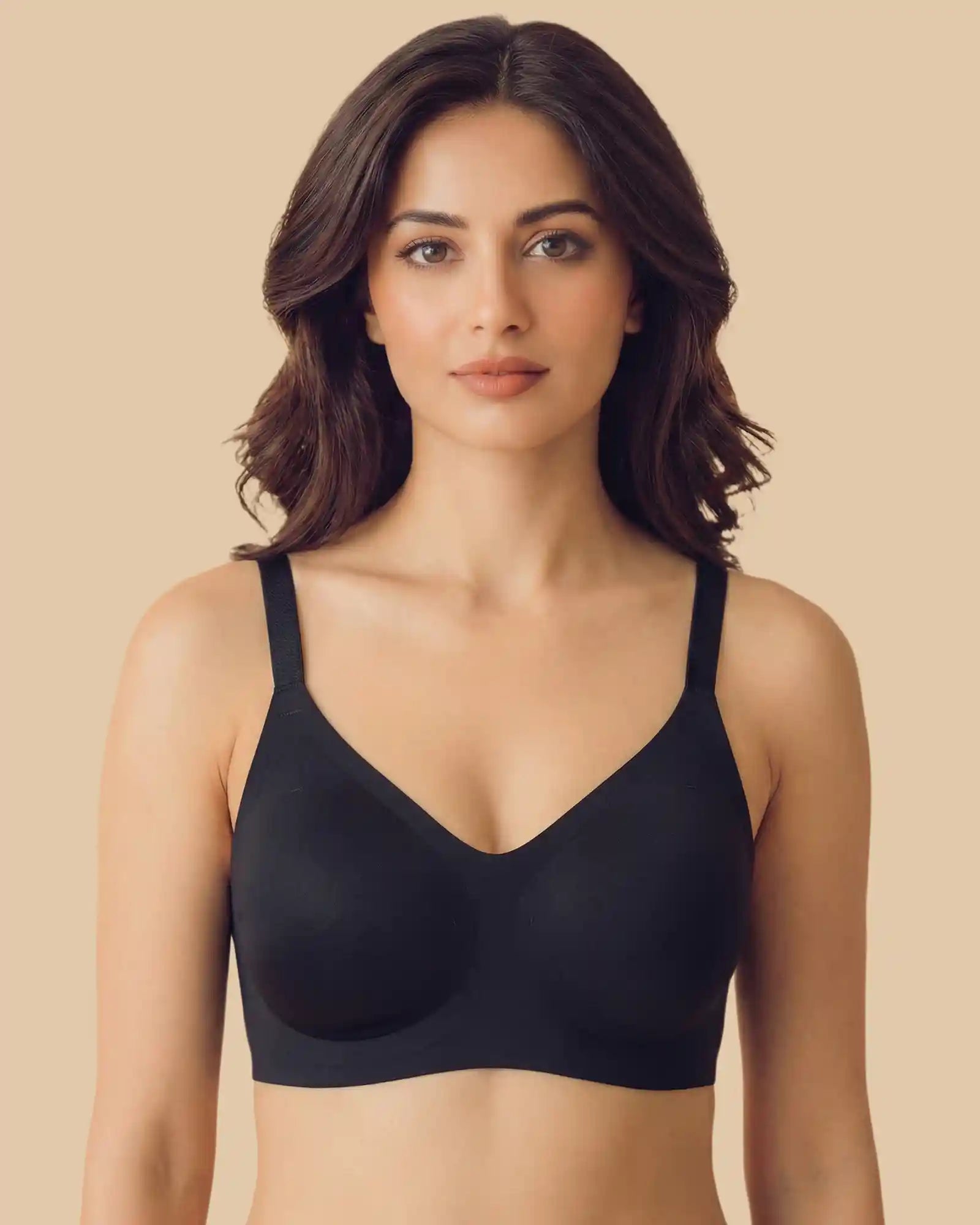 Intimist Polyamide Padded Full Coverage Bonded Bra (968)(Black)