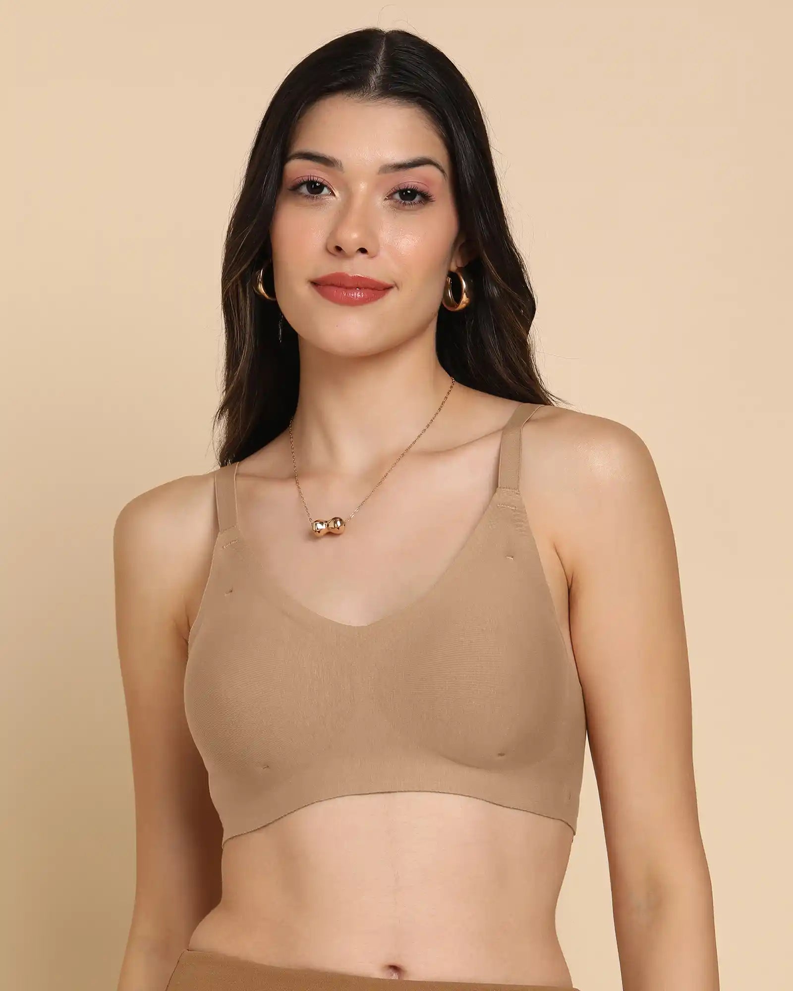 Intimist Bonded Breathable Cotton Padded Full-Coverage Bra (938-Fawn)