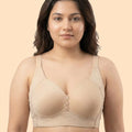 Intimist Cotton Padded Plus-Size M-Frame Minimiser Bonded Bra (9203)(Skin)