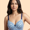 Intimist Printed Polyamide Bonded Maximiser Bra (Level-2 Padding) with 3/4th Coverage (51753)