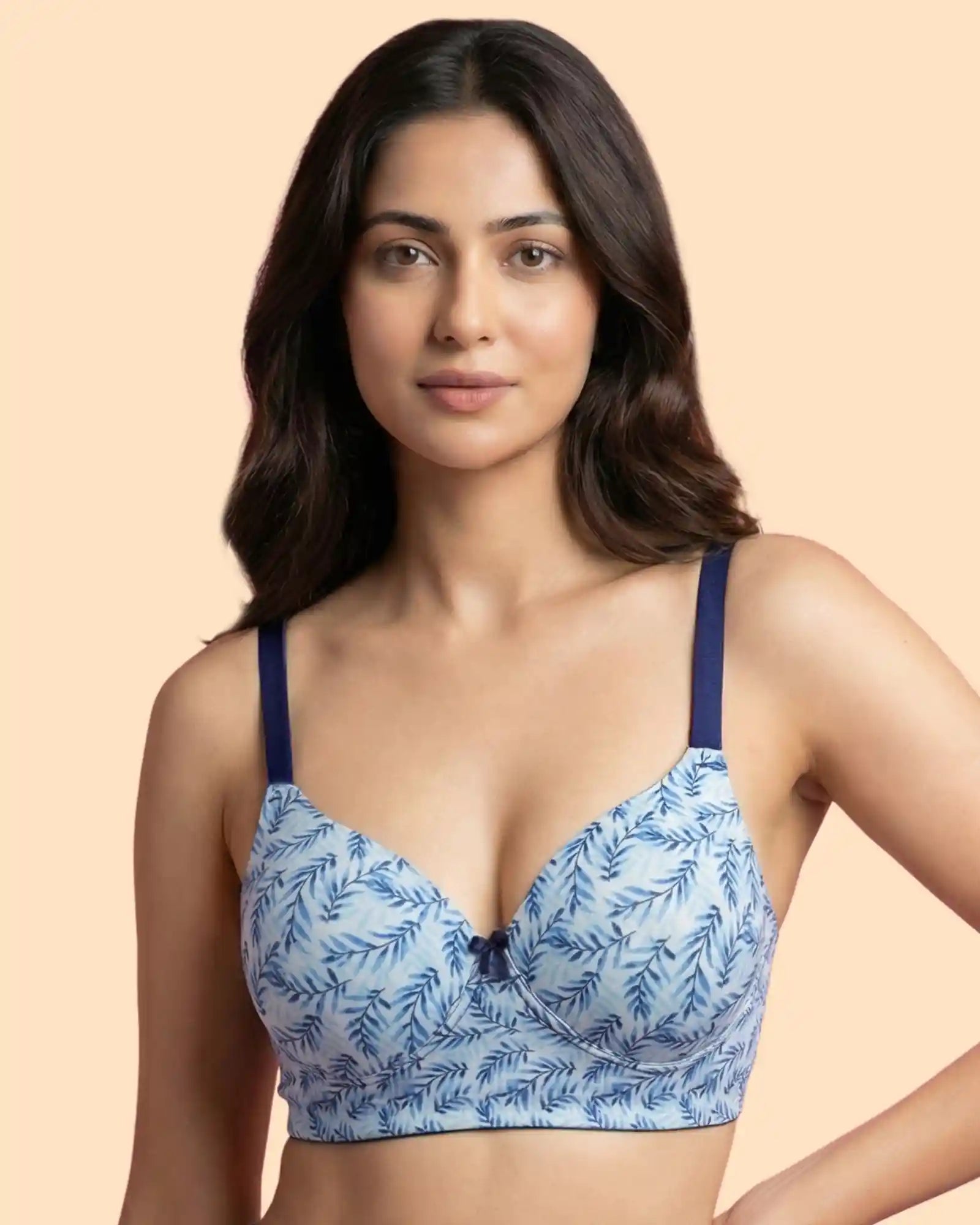 Intimist Printed Polyamide Bonded Maximiser Bra (Level-2 Padding) with 3/4th Coverage (51753)