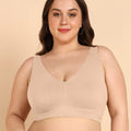 Intimist Bonded Breathable Cotton Plus-Size Padded Full-Coverage Bra (918-Skin)