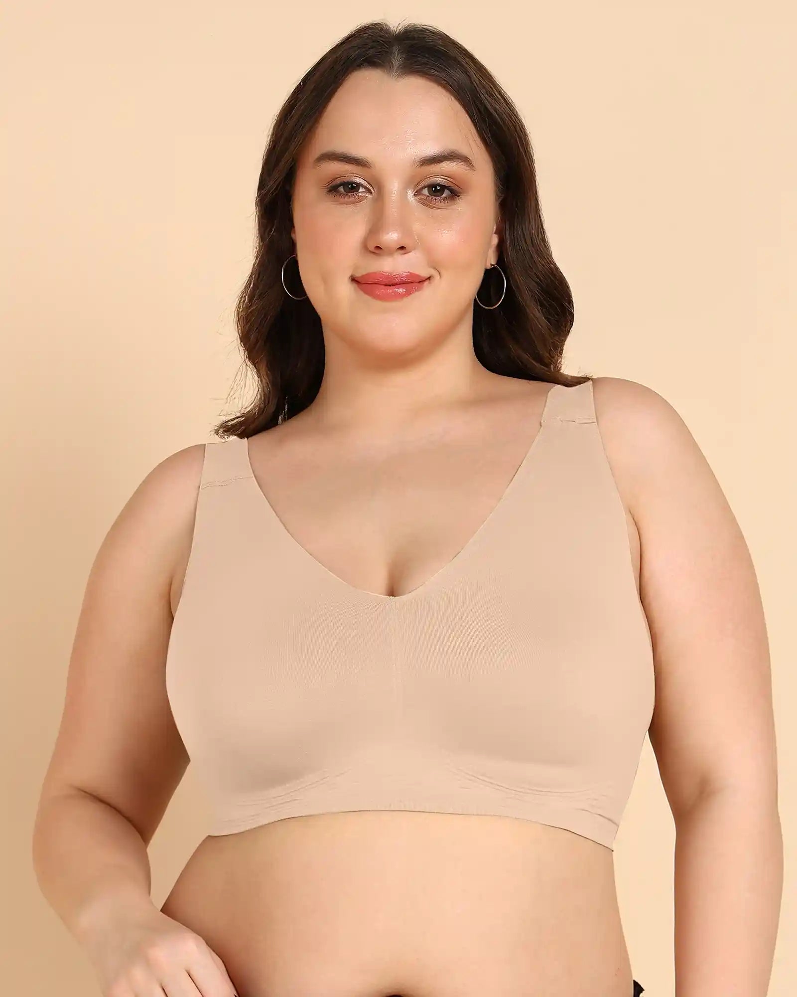 Intimist Bonded Breathable Cotton Plus-Size Padded Full-Coverage Bra (918-Skin)