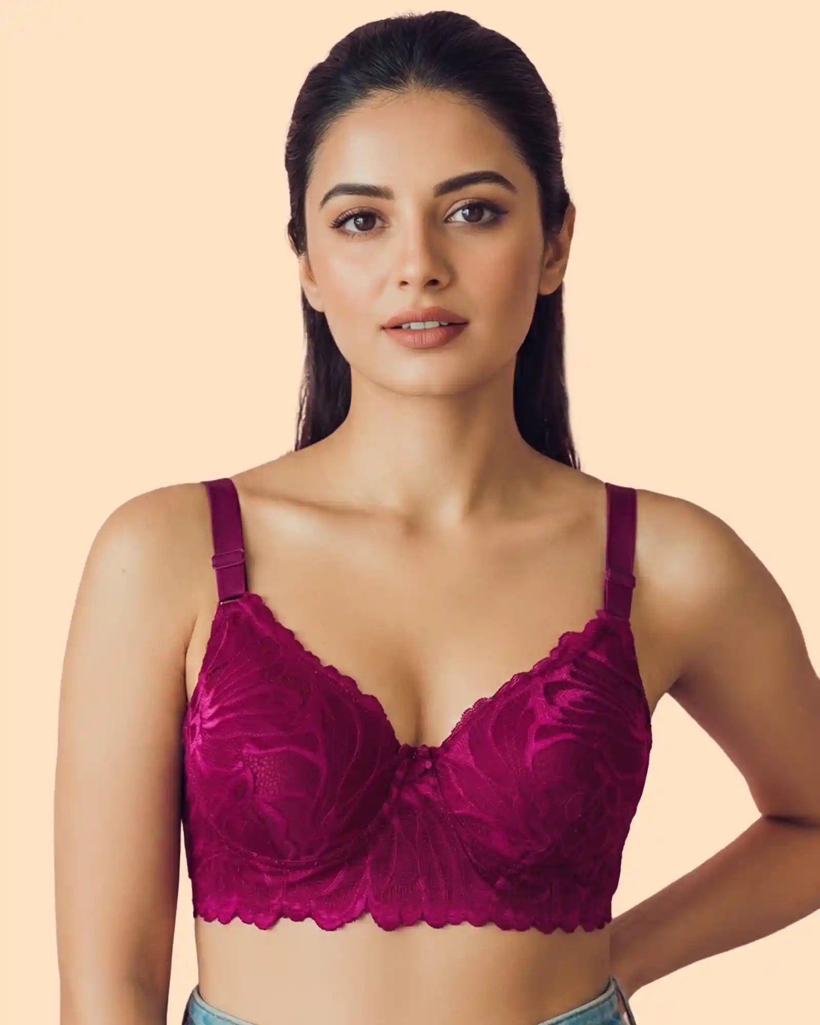 Intimist Cotton Padded Bonded Lace Bra (5801)