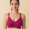 Intimist Cotton Non-Padded Full Coverage Bonded Bra (935-Wine)