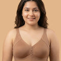 Intimist Cotton Non-Padded Plus-Size Minimiser M-Frame Bonded Bra (9303)(Fawn)