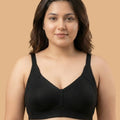 Intimist Cotton Non-Padded Plus-Size Minimiser M-Frame Bonded Bra (9303)(Black)