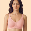 Intimist Ribbed Polyamide Padded Bonded Bra (998)(Peach)