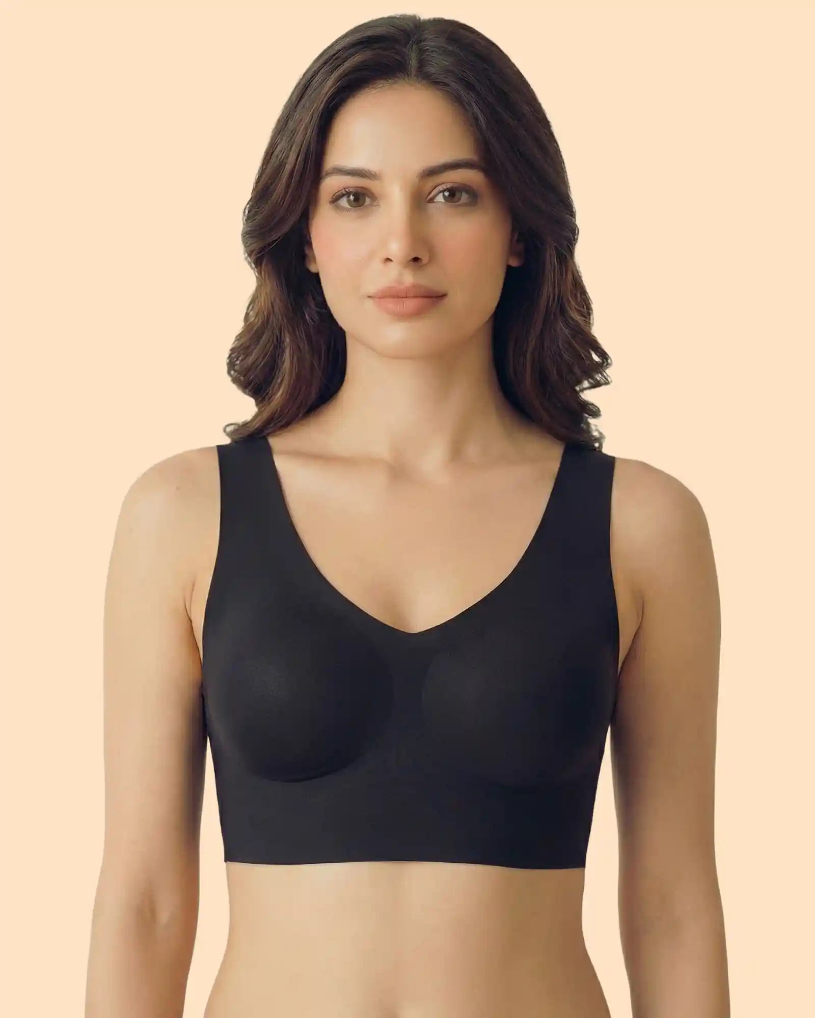 Intimist Polyamide Padded Slip on Bra (985) (Black)