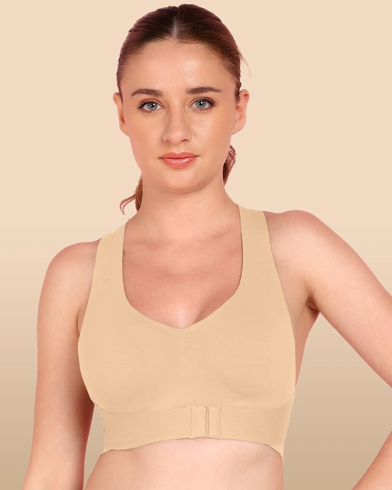 Intimist Bonded Breathable Cotton Non-Padded Gym Bra with Posture Support (995)