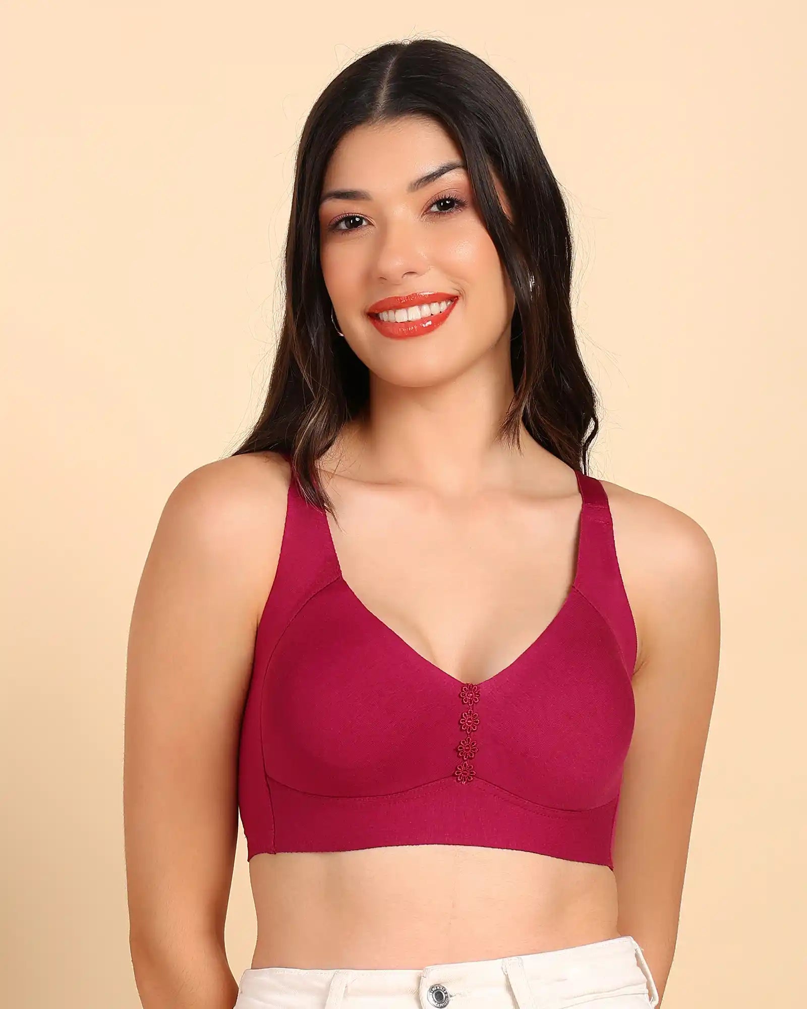 Intimist Bonded Breathable Cotton Plus-Size Non-Padded M-Frame Minimiser with Hidden Concealer (9303)