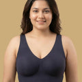 Intimist Cotton Padded Full Coverage Plus-Size Bonded Bra (918-Navy)