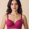 Intimist Cotton Non-wired Maximiser Push-Up Bonded Bra (Level-2 Padding) with 3/4th Coverage (97015) (Wine)