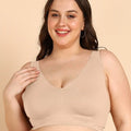 Intimist Bonded Breathable Cotton Plus-Size Full-Coverage Bra with Hidden Concealer (915-Skin)