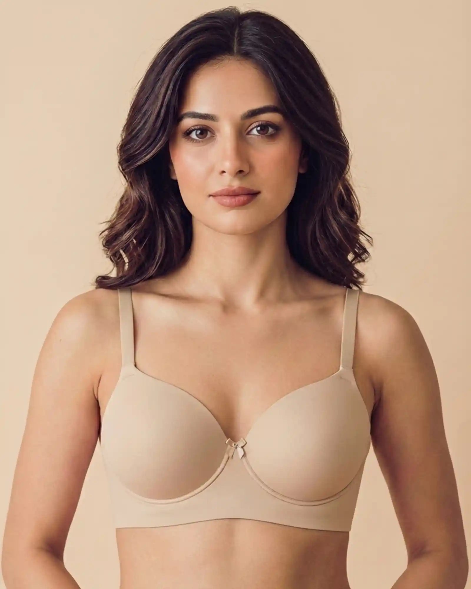 Intimist Everyday Lightly Padded Non-Wired Polyamide Bonded Bra (95991 Fawn)
