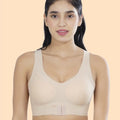 Intimist Bonded Gym Bra with Crisscross Back | Padded | Soft Polyamide (987-SKIN)
