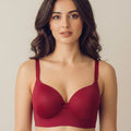 Intimist Everyday Lightly Padded Non-Wired Polyamide Bonded Bra (95991 Maroon)