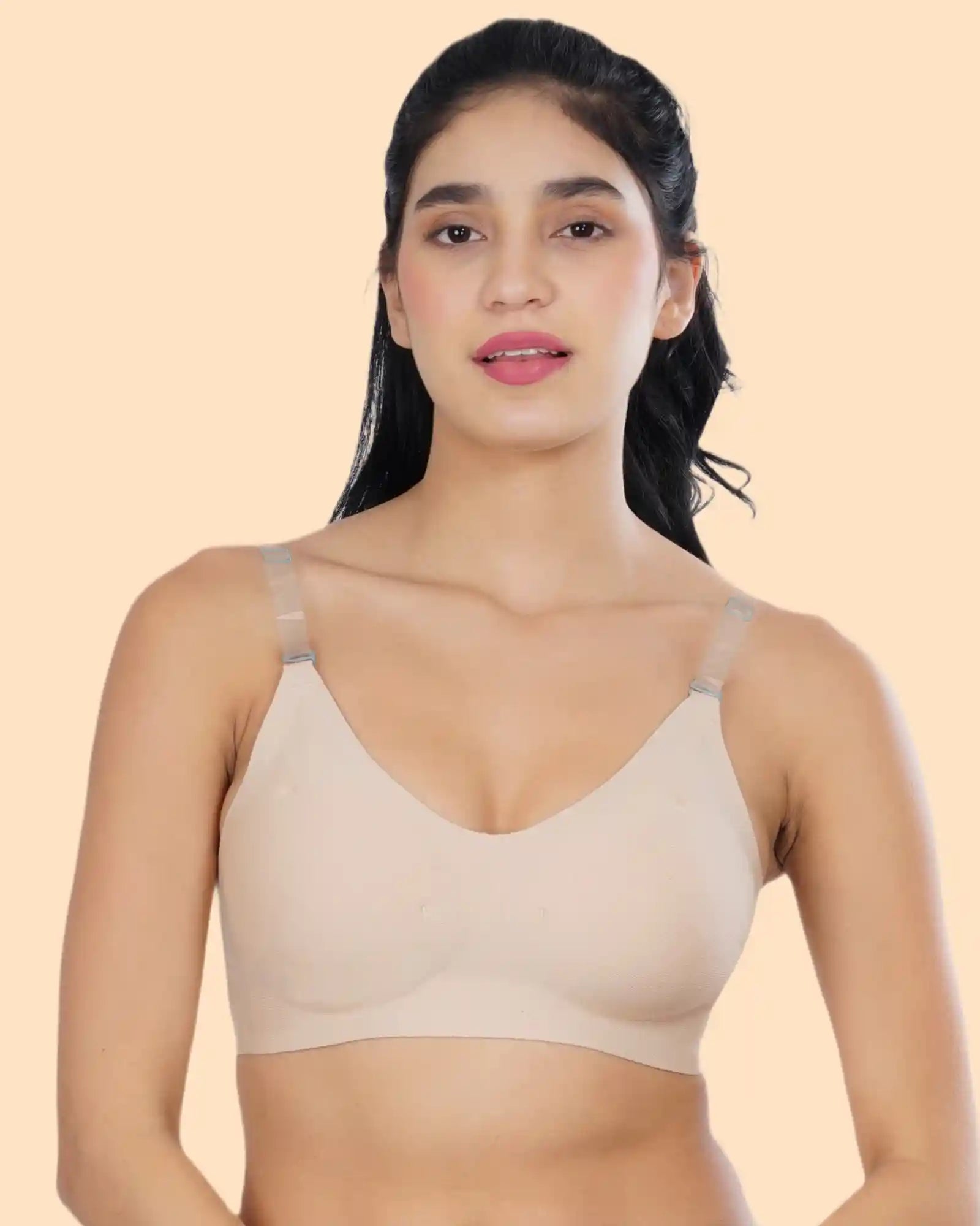 Intimist Cotton Padded Bonded Backless Everyday  Bra (9851-Skin)