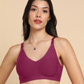 Intimist Bonded Breathable Cotton Padded Full-Coverage Bra (938-Wine)