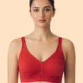 Intimist Cotton Non-Padded Everyday Bonded Minimiser Bra (CT-94005-Red)
