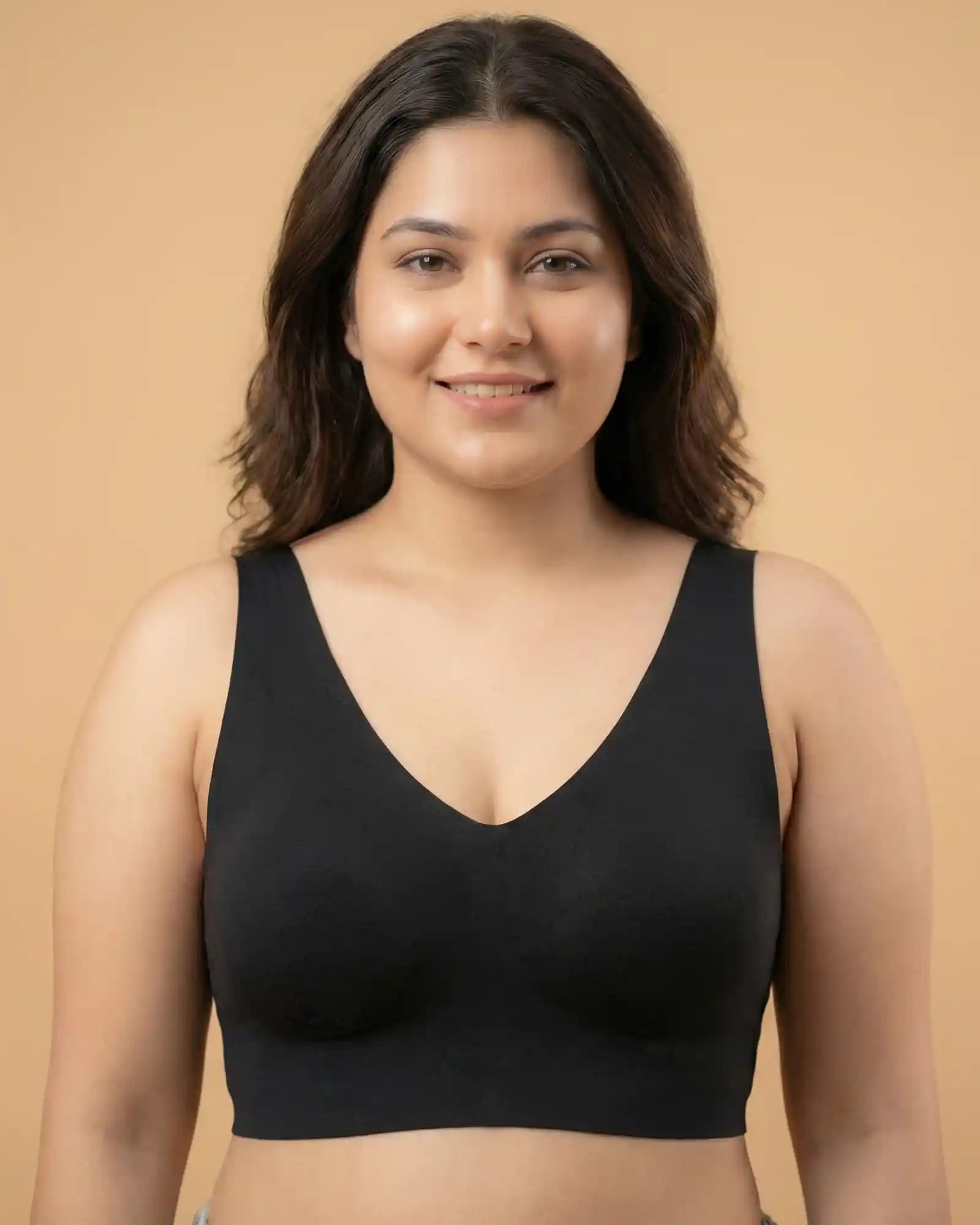 Intimist Cotton Non-Padded Full Coverage Bonded Bra (935-Black)