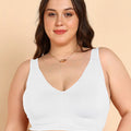 Intimist Bonded Breathable Cotton Plus-Size Padded Full-Coverage Bra (918-White)