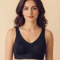 Intimist Bonded Gym Bra with Crisscross Back | Non-Padded | Breathable Cotton (995)(Black)
